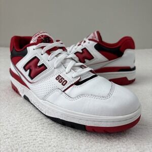 NEW BALANCE '550' Mens Shoes Size 11 White/Red Retro Basketball Sneakers EUC